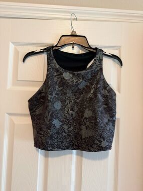 lululemon athletica Black Metallic Cropped Tank